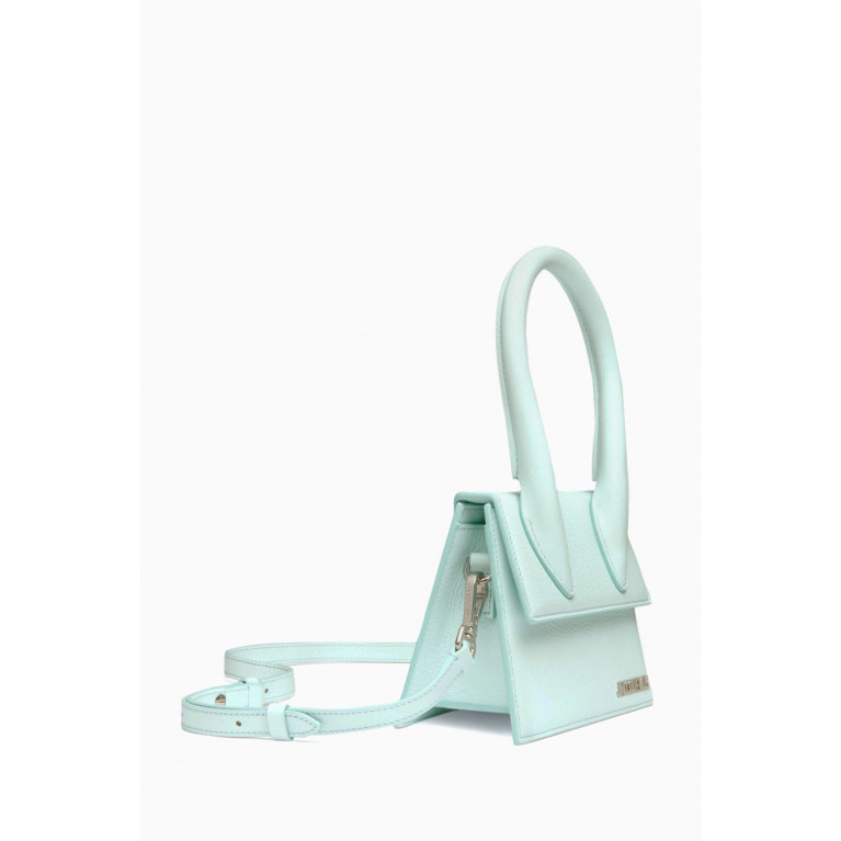 Jacquemus - Le Chiquito Moyen Tote Bag in Grained Leather Blue