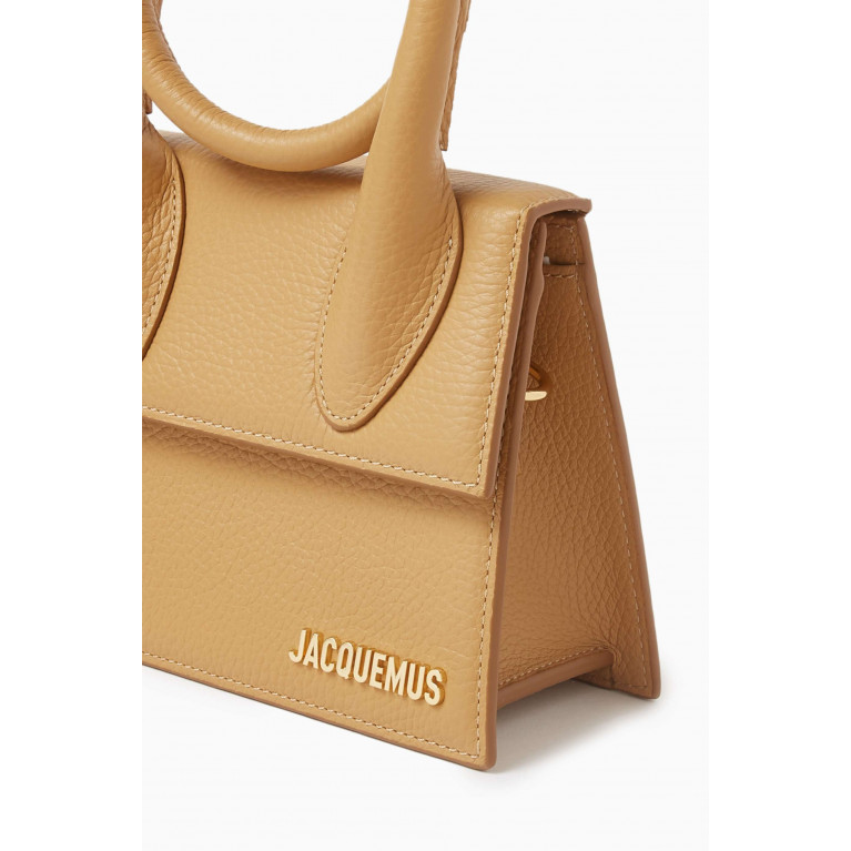Jacquemus - Le Chiquito Noeud Tote Bag in Grained Leather Brown