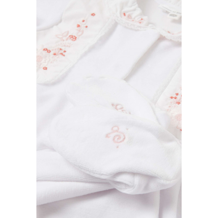 Tartine et Chocolat - Flower Sleepsuit in Cotton Blend White