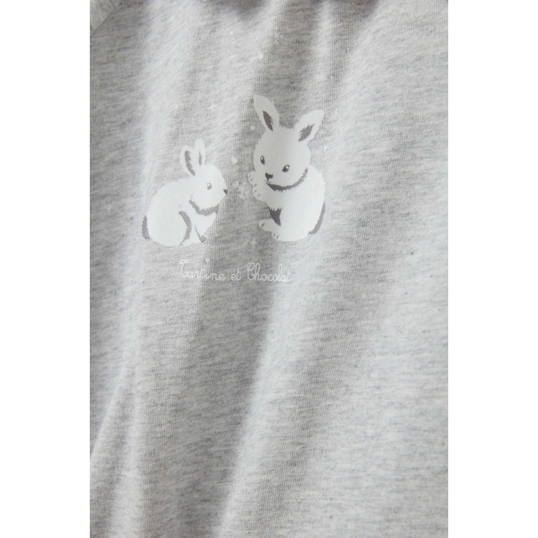 Tartine et Chocolat - Graphic Logo-print Sleepsuit in Cotton Grey