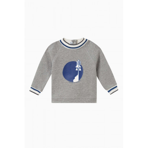 Tartine et Chocolat - Graphic Logo-print Sweatshirt in Cotton Grey