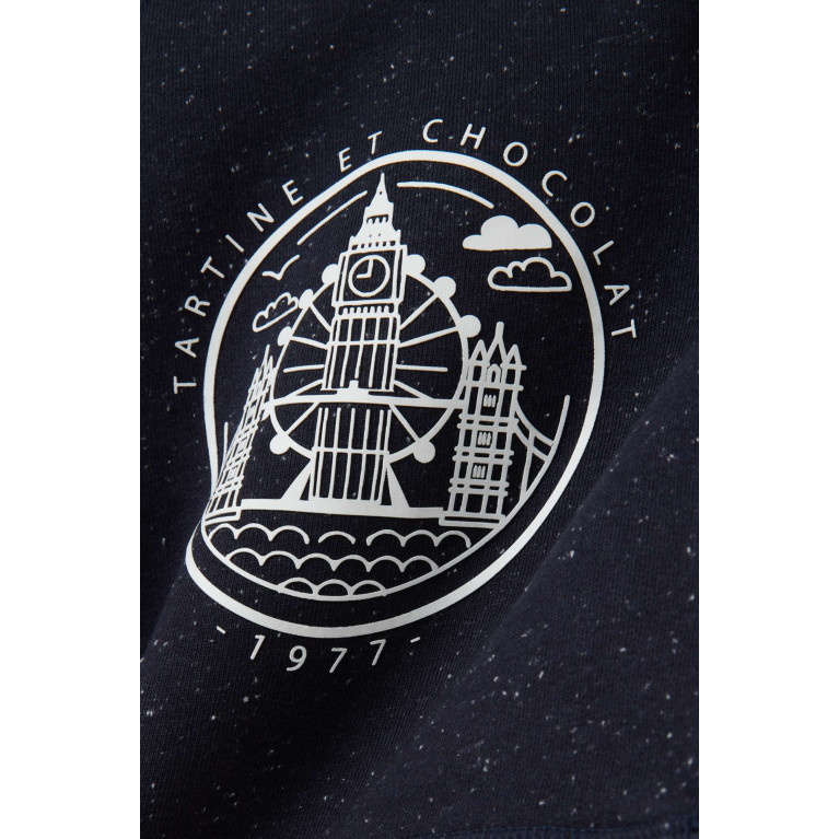 Tartine et Chocolat - Graphic Logo-print Sweatshirt in Cotton Blue