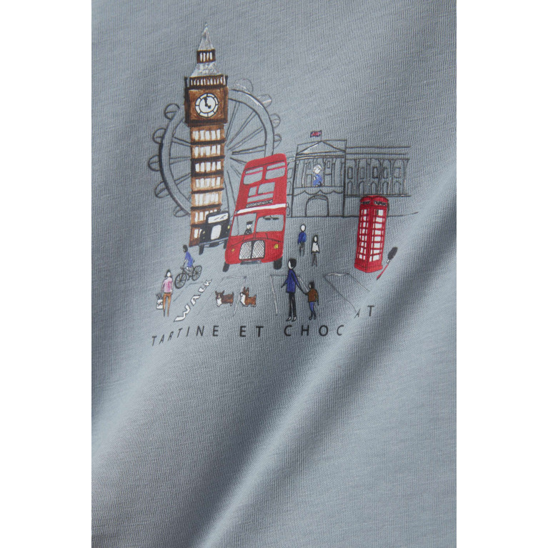Tartine et Chocolat - London Graphic Logo-print T-shirt in Stretch Cotton