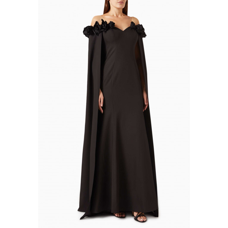 Marchesa Notte - Off-shoulder Gown in Stretch-crepe