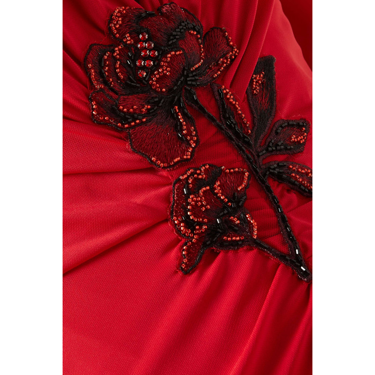 Marchesa Notte - Floral Appliqué Gown in Jersey
