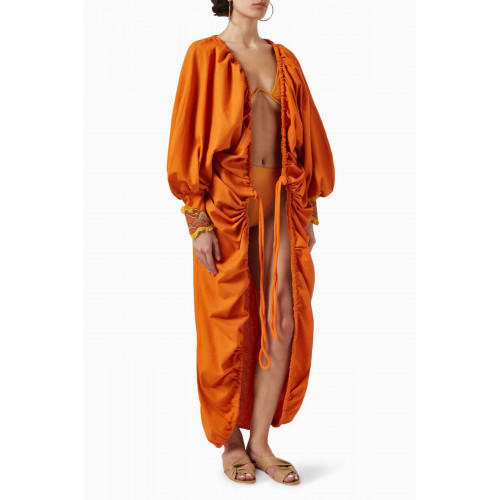 Andrea Iyamah - Ilo Bubble-sleeve Cover-up in Linen-viscose