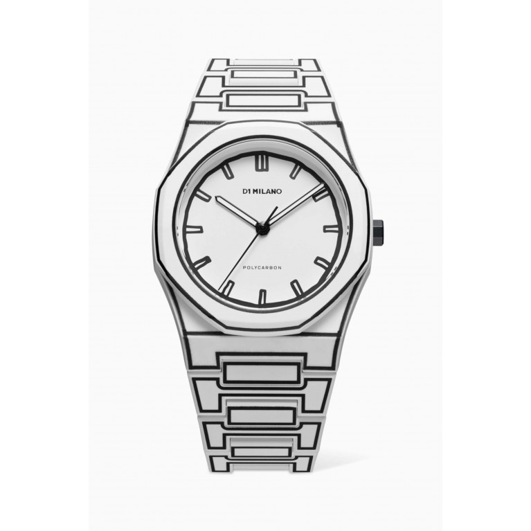 D1 Milano - Sketch 2D Quartz Polycarbon Watch, 40.5mm