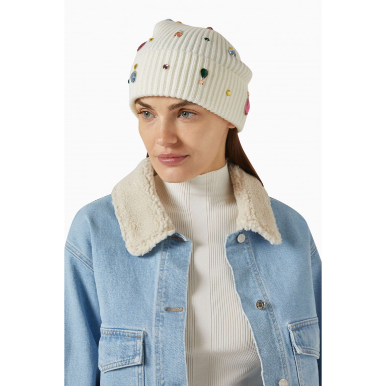 Kate Spade New York - Crystal-embellished beanie in Wool-knit