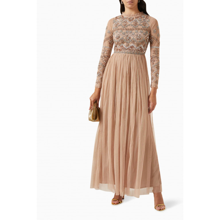 Maya - Delicate Sequin Maxi Dress in Tulle
