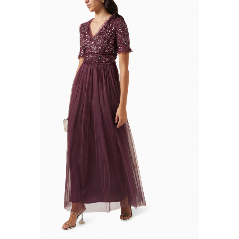 Maya - Delicate Sequin Maxi Dress in Tulle