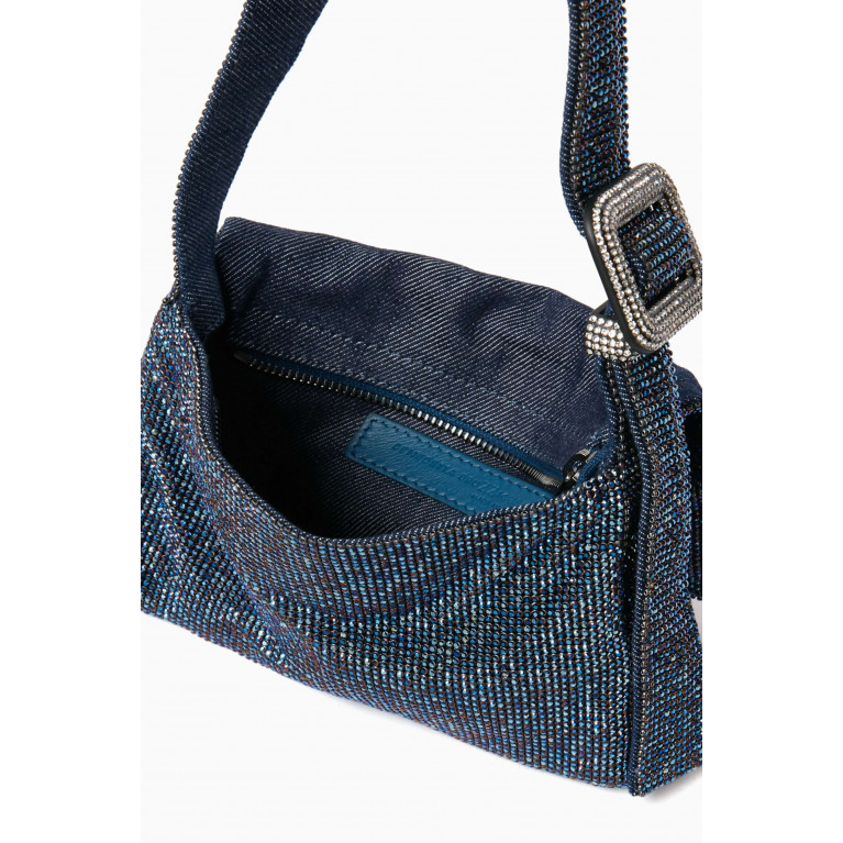Benedetta Bruzziches - Mini Vitty Mignon Shoulder Bag in Rhinestone Crystal Mesh Blue