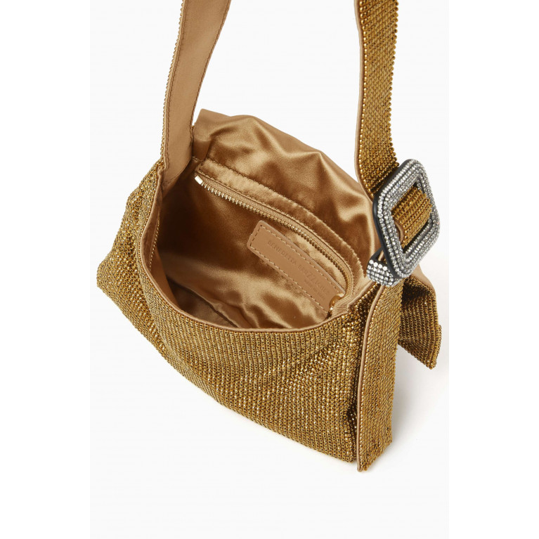 Benedetta Bruzziches - Mini Vitty Mignon Shoulder Bag in Rhinestone Crystal Mesh Gold