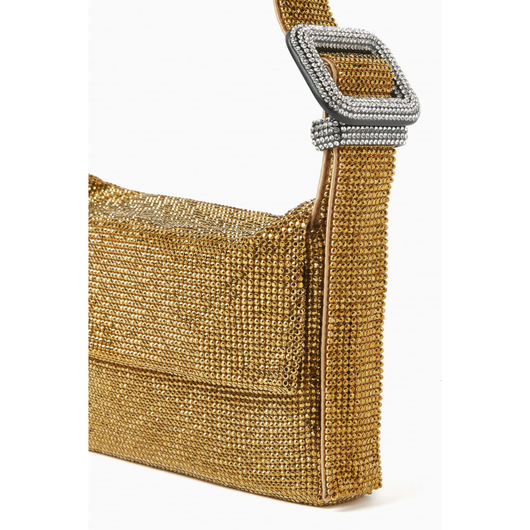Benedetta Bruzziches - Mini Vitty Mignon Shoulder Bag in Rhinestone Crystal Mesh Gold