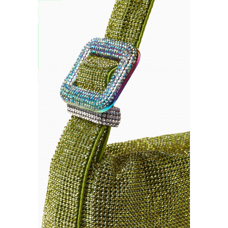 Benedetta Bruzziches - Mini Vitty Mignon Shoulder Bag in Rhinestone Crystal Mesh Green