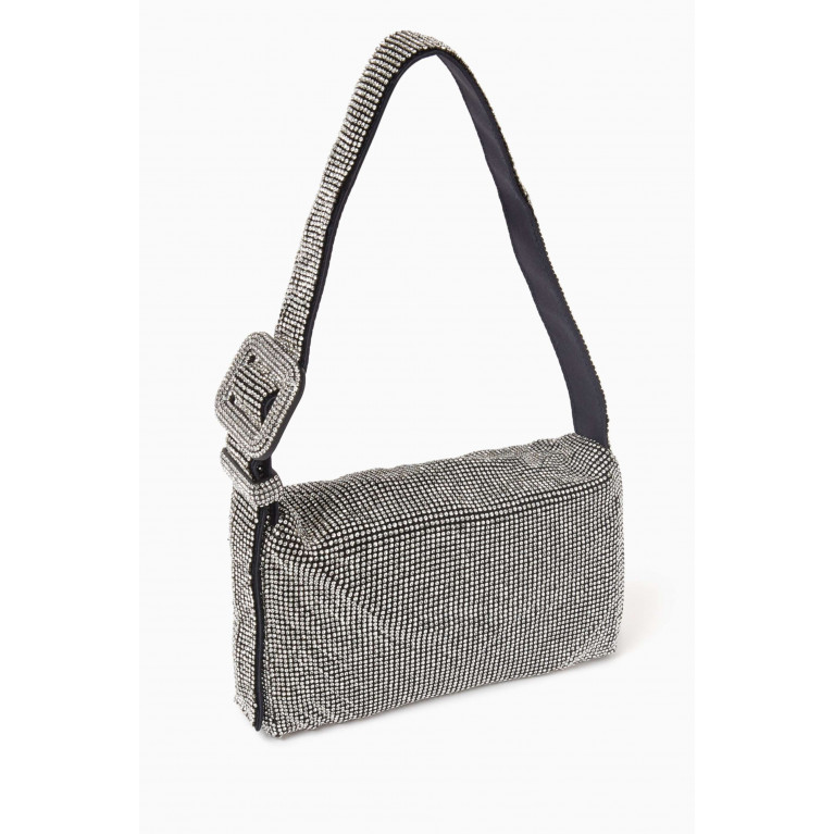 Benedetta Bruzziches - Mini Vitty Mignon Shoulder Bag in Rhinestone Crystal Mesh Grey