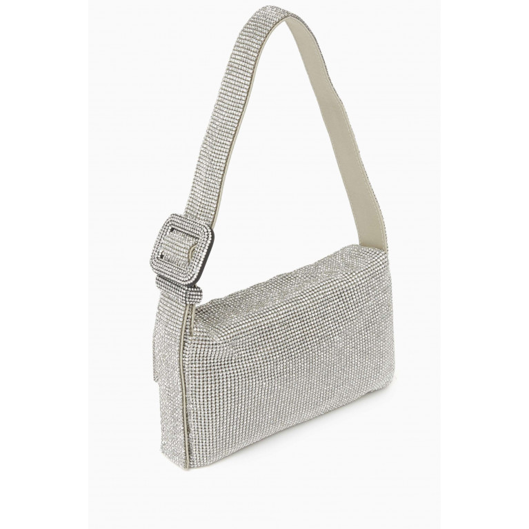 Benedetta Bruzziches - Mini Vitty Mignon Shoulder Bag in Rhinestone Crystal Mesh Grey