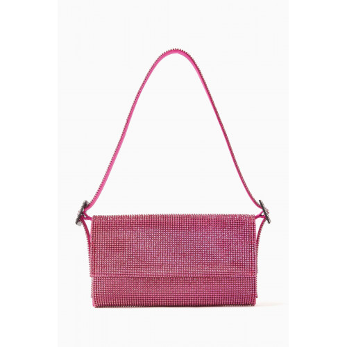 Benedetta Bruzziches - Small Vittisimma La Petite Shoulder Bag in Crystal Mesh Pink