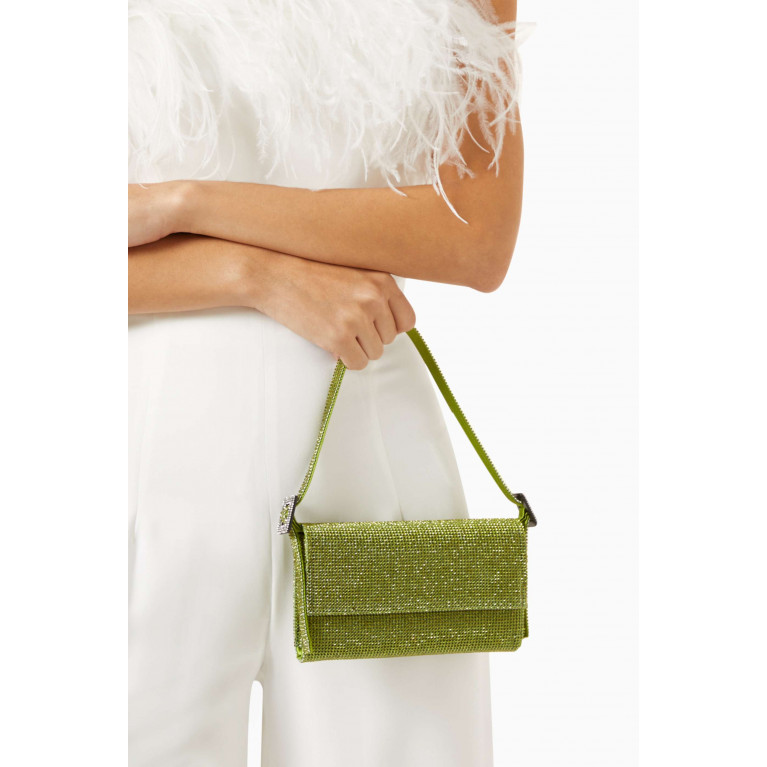 Benedetta Bruzziches - Small Vittisimma La Petite Shoulder Bag in Crystal Mesh Green
