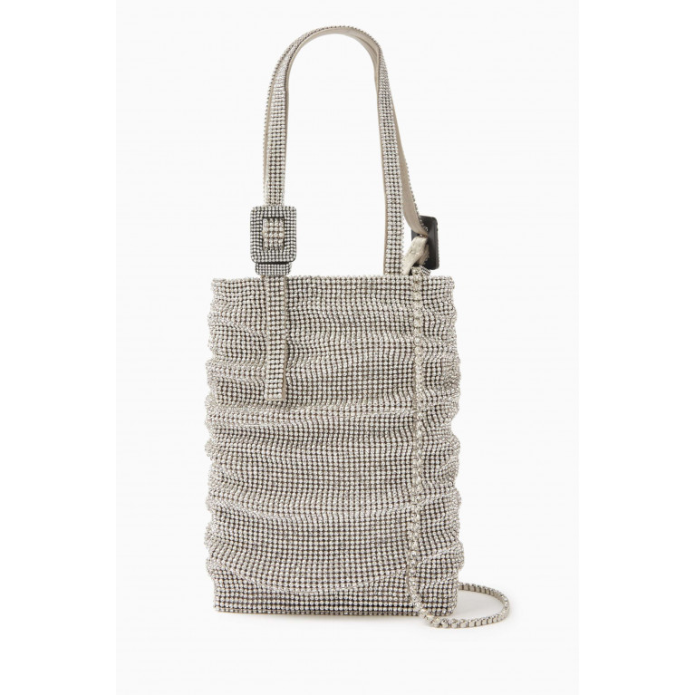 Benedetta Bruzziches - Small Lollo La Petite Top-handle Bag in Crystal Mesh Silver
