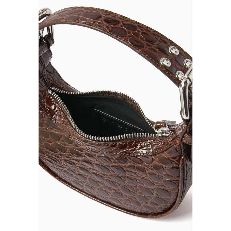 By Far - Mini Soho Shoulder Bag in Croc-embossed Leather