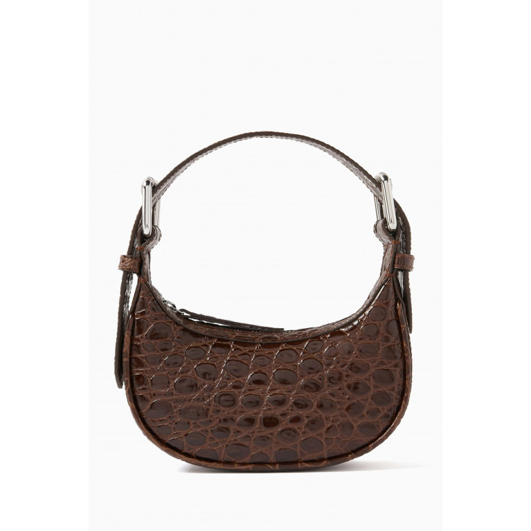 By Far - Mini Soho Shoulder Bag in Croc-embossed Leather