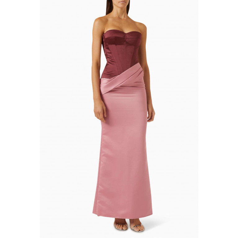 Nafsika Skourti - The Two-tone Undressed Gown in Satin-crepe