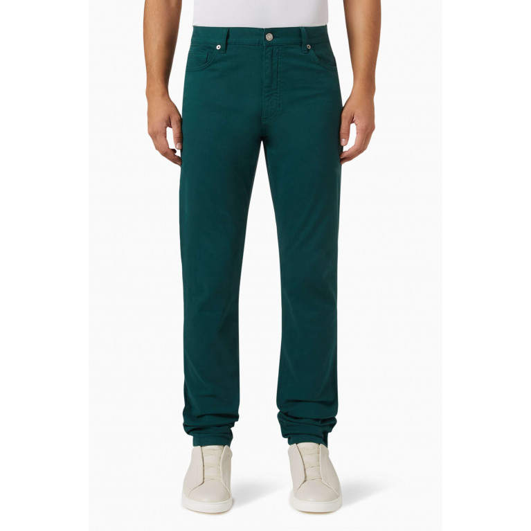 Zegna - Pants in Stretch-cotton Blue