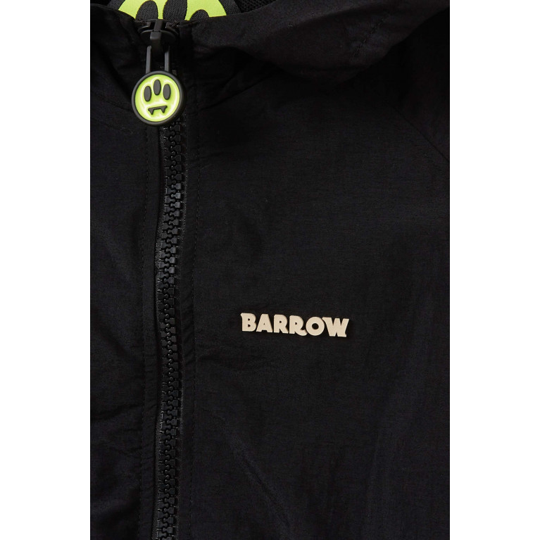 Barrow - Logo-applique Hoodie in Nylon