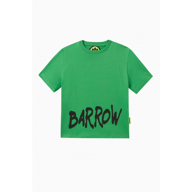 Barrow - Graphic Logo-print T-shirt in Cotton Green