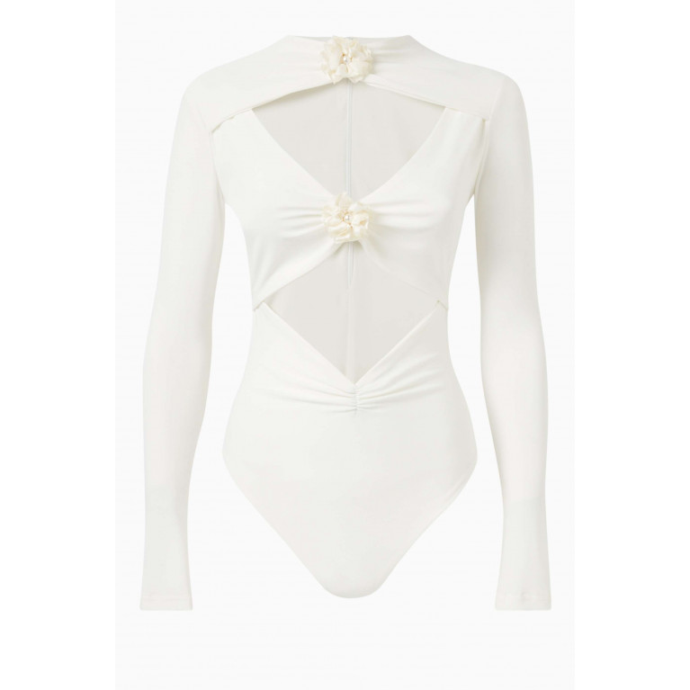 VANINA - The Belle de Nuit Bodysuit in Stretch-jersey White