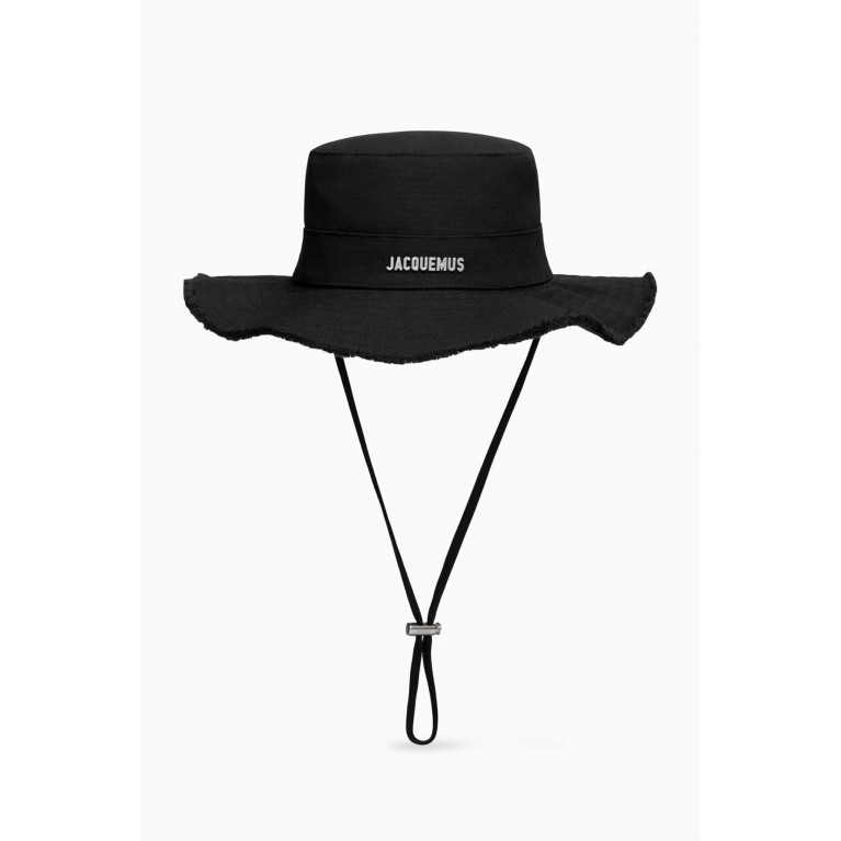 Jacquemus - Le Bob Artichaut Frayed Expedition Hat in Cotton Black