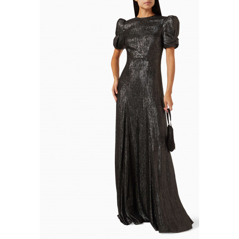 The Vampire's Wife - Poison Flower Maxi Dress in Lamé