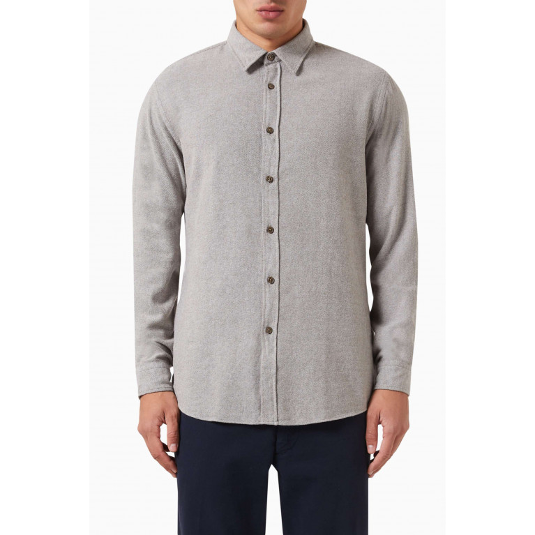Boss - Long Sleeved Shirt in Cotton Twill
