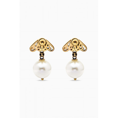 Alexander McQueen - Seal Logo Earrings in Brass