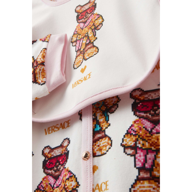 Versace - Teddy-print Sleepsuit Set in Cotton