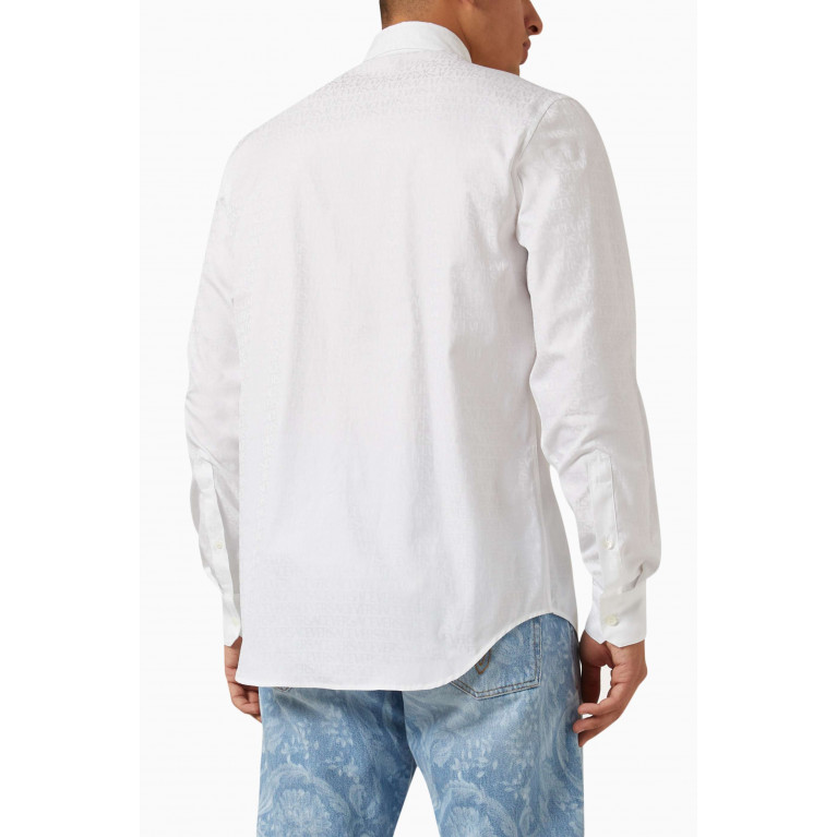 Versace - All-over Logo Shirt in Cotton-poplin Multicolour