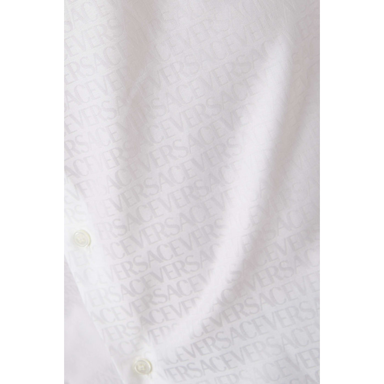 Versace - All-over Logo Shirt in Cotton-poplin White