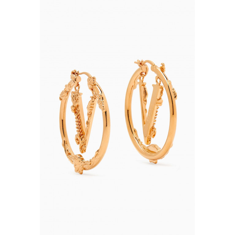 Versace - Virtus Hoop Earrings in Brass