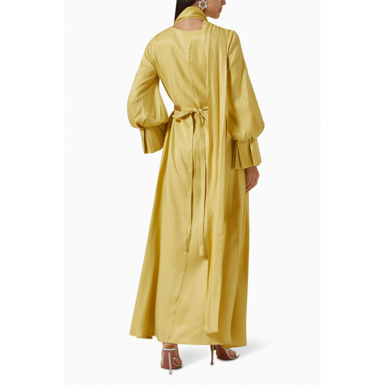 NASS - Balloon-sleeve Maxi Dress Yellow