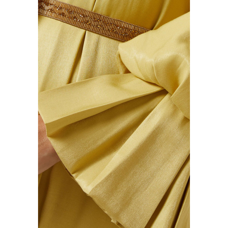 NASS - Balloon-sleeve Maxi Dress Yellow