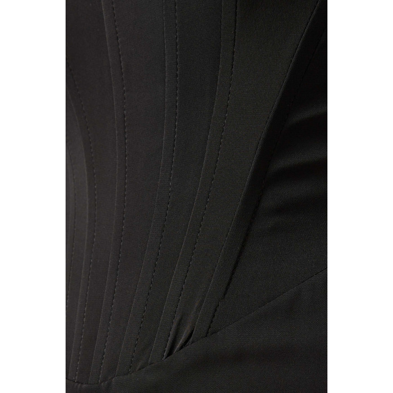 NASS - Pleated Midi Dress in Crepe Black
