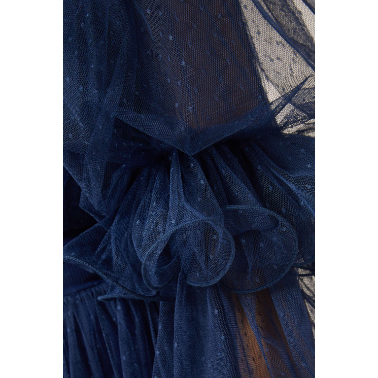NASS - Ruffled Maxi Dress in Tulle Blue
