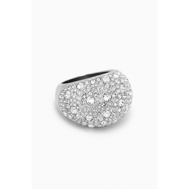 Swarovski - Luna Crystal Cocktail Ring in Rhodium-plated Metal