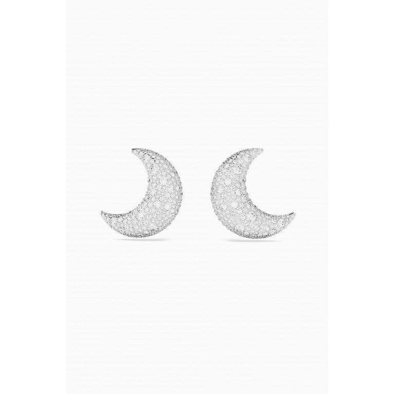 Swarovski - Luna Crystal Clip-on Earrings in Rhodium-plated Metal