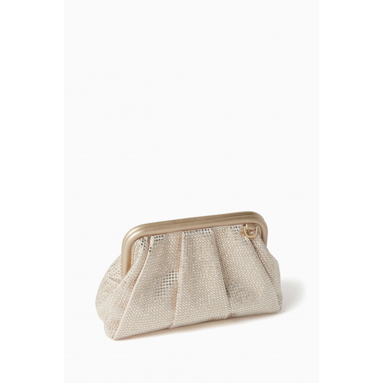 Marella - Genere Embellished Clutch Bag in Satin Neutral
