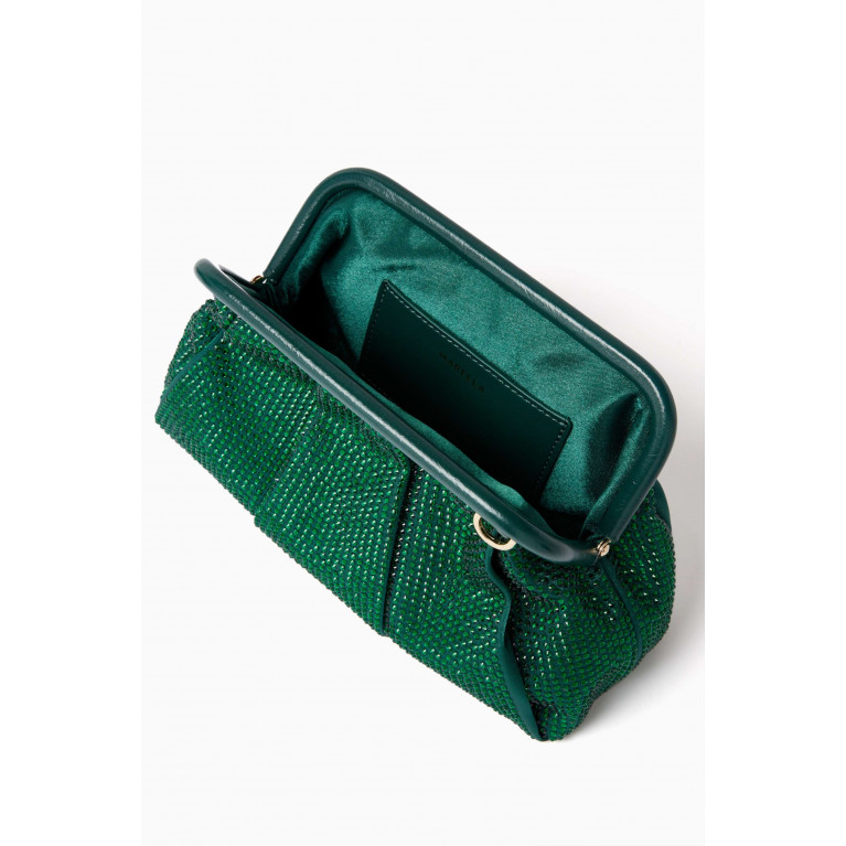 Marella - Genere Embellished Clutch Bag in Satin Green