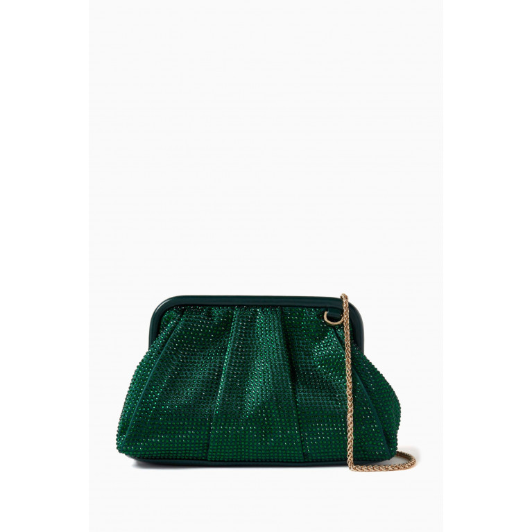 Marella - Genere Embellished Clutch Bag in Satin Green