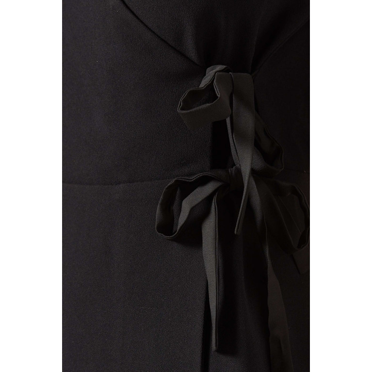 Marella - Brocca Wrap-front Midi Dress Black