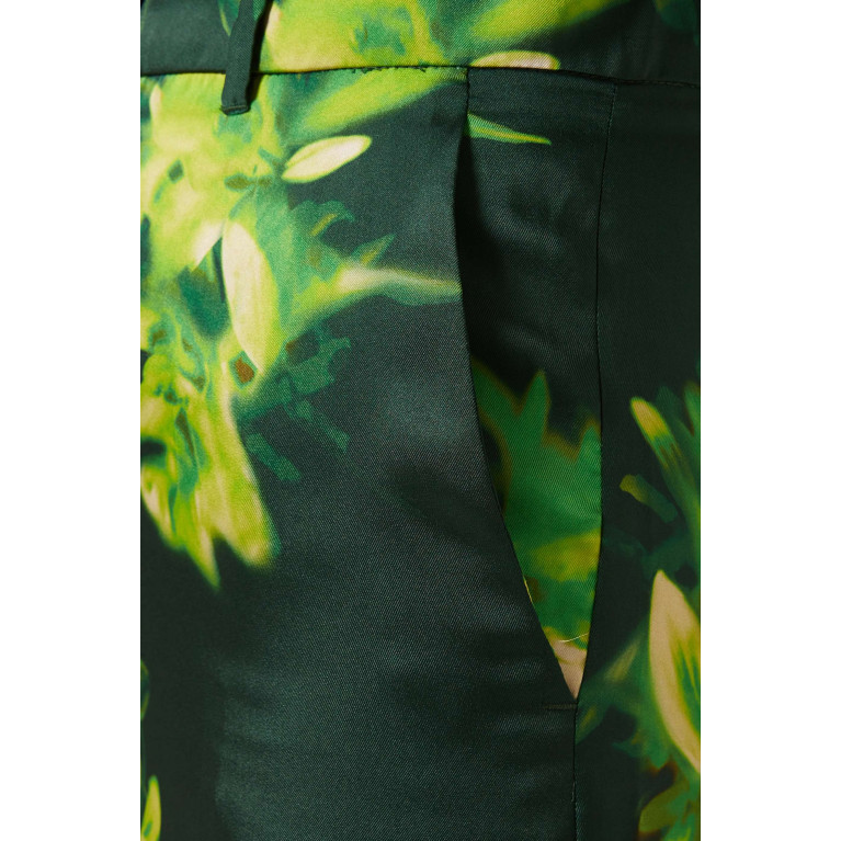 Marella - Eolo Printed Wide-leg Pants in Twill Green