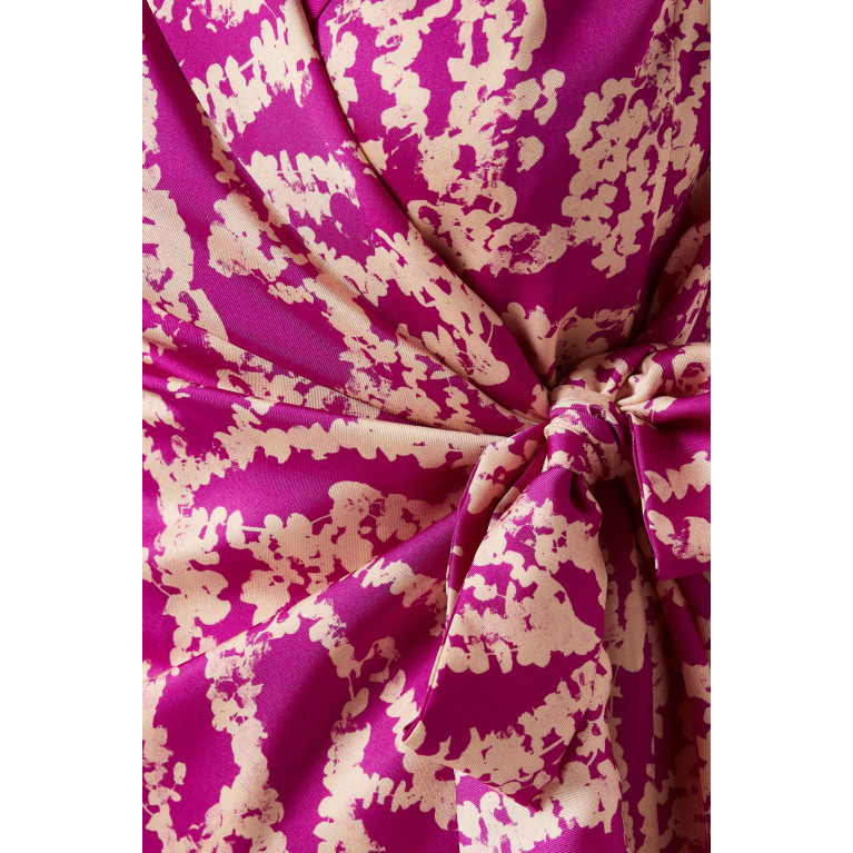 Marella - Evento Printed Wrap-front Blazer in Twill Purple